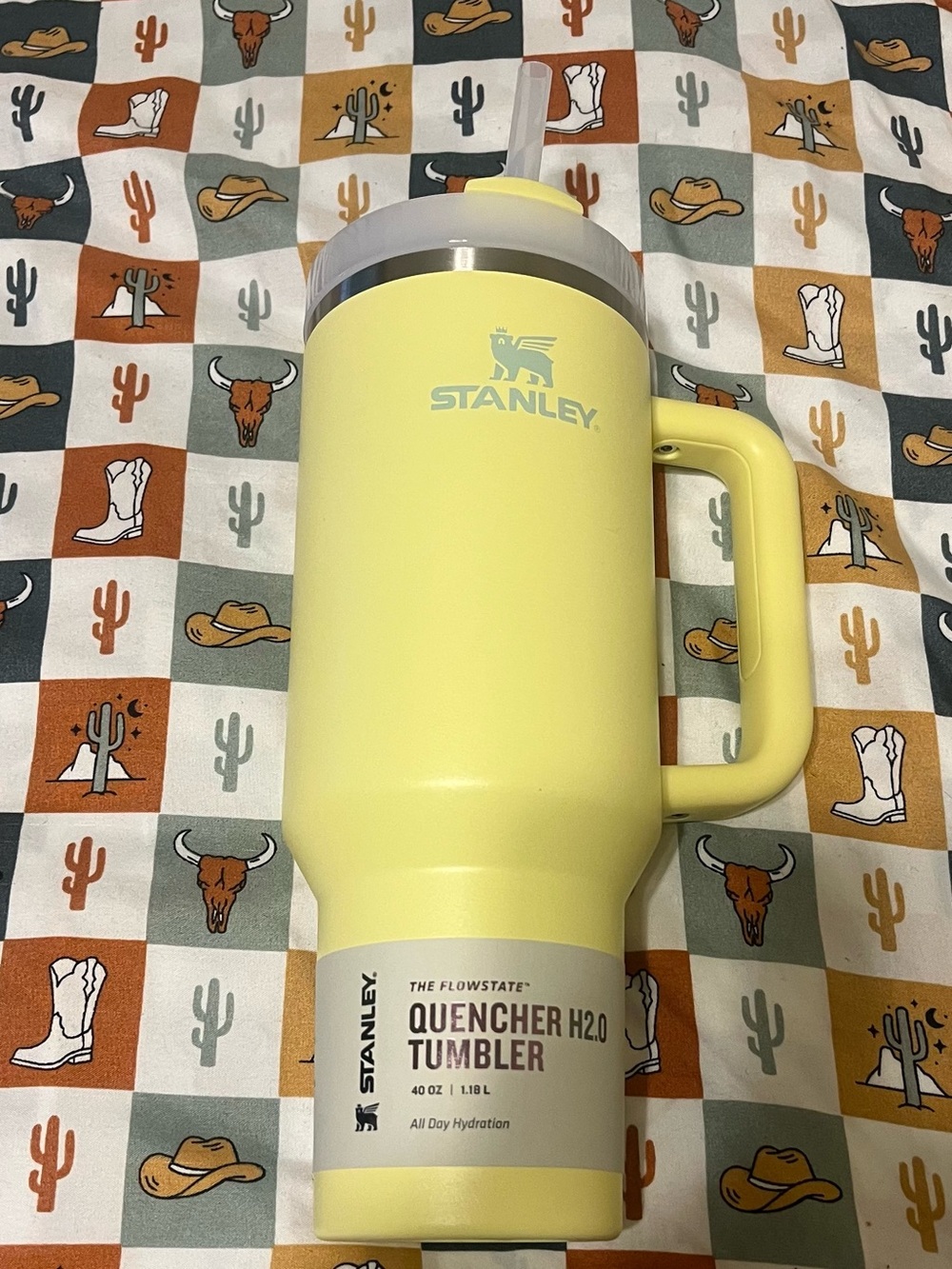 Stanley Lemon Yellow Insulated Tumbler with Handle and Straw Lid 40oz